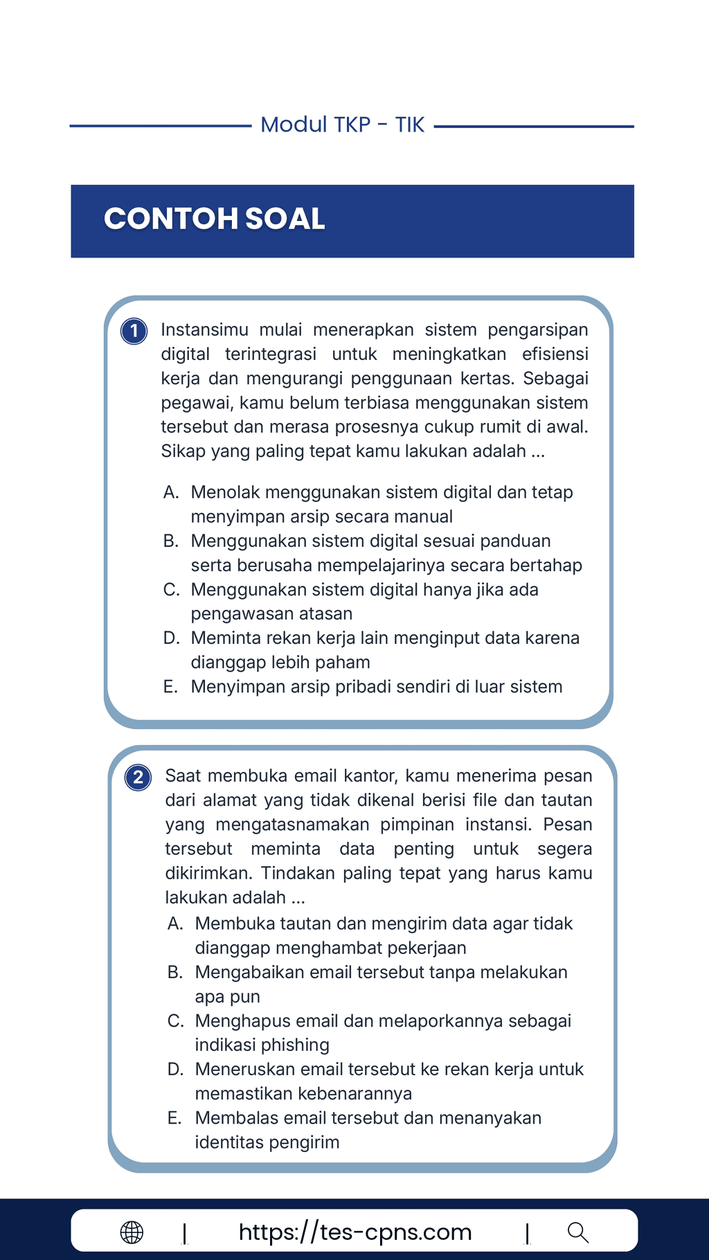 Contoh Latihan Teknologi Informasi dan Komunikasi (TIK)